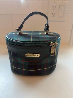 Vintage Constellation Tartan Plaid Shoulder Purse Handbag Lock 2 Keys Mirror